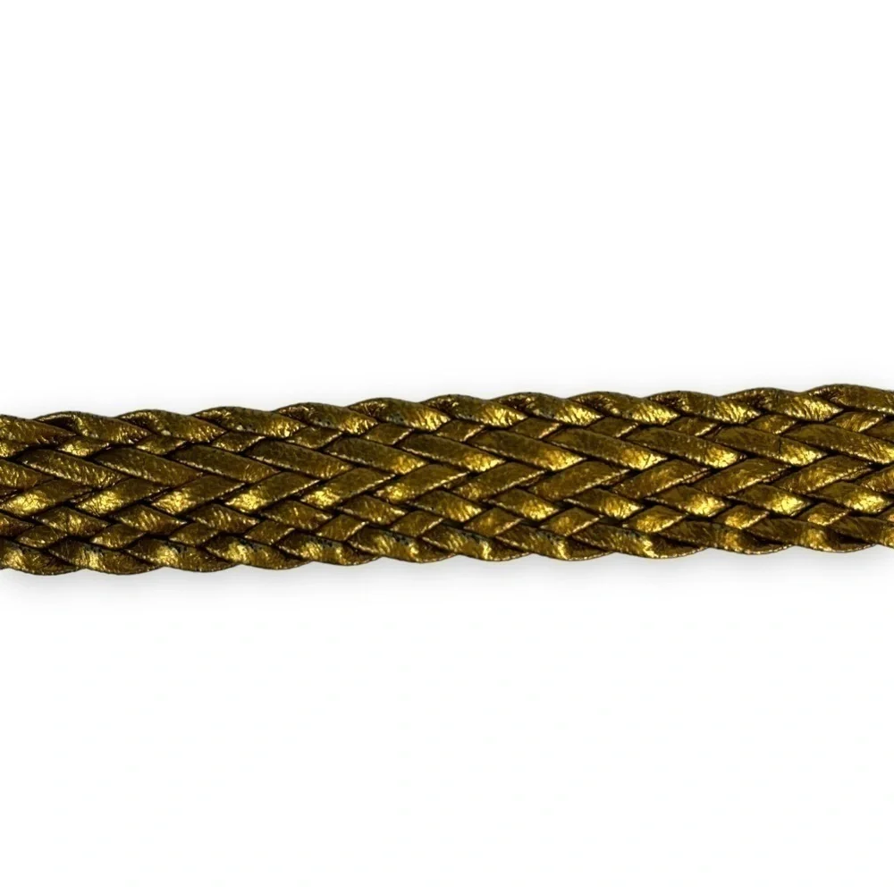 Belt Womens One Size Gold Copper Woven Shiny Western Festival Coastal Cowgirl